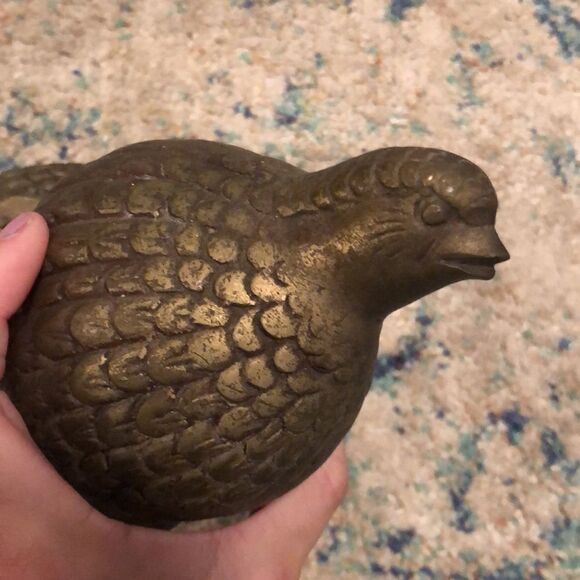 Vintage Brass Pheasant Quail Birds MCM Hollow - Picture 3 of 6